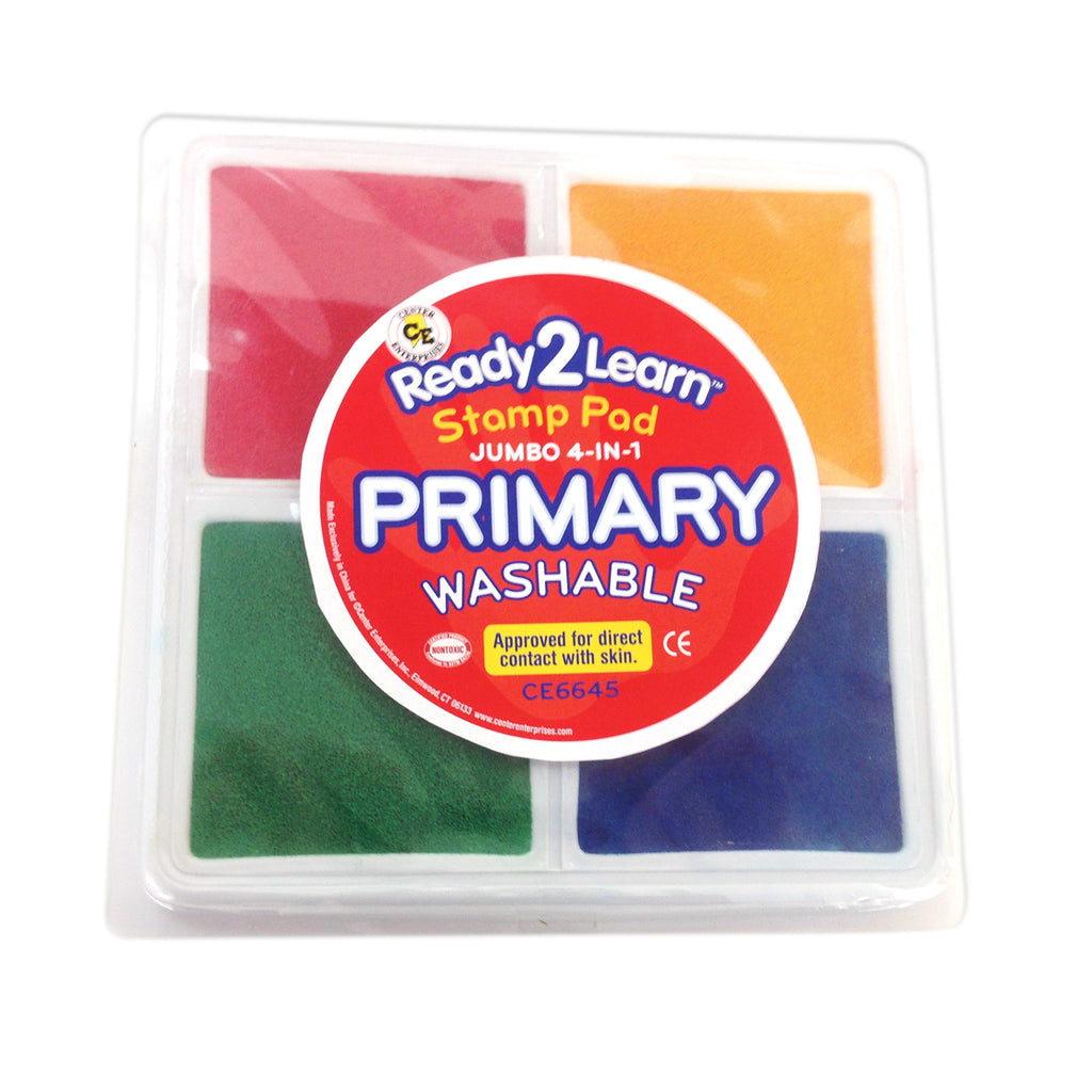 Center Enterprises Ready2Learn™ Washable Jumbo 4-in-1 Stamp Pad, Primary