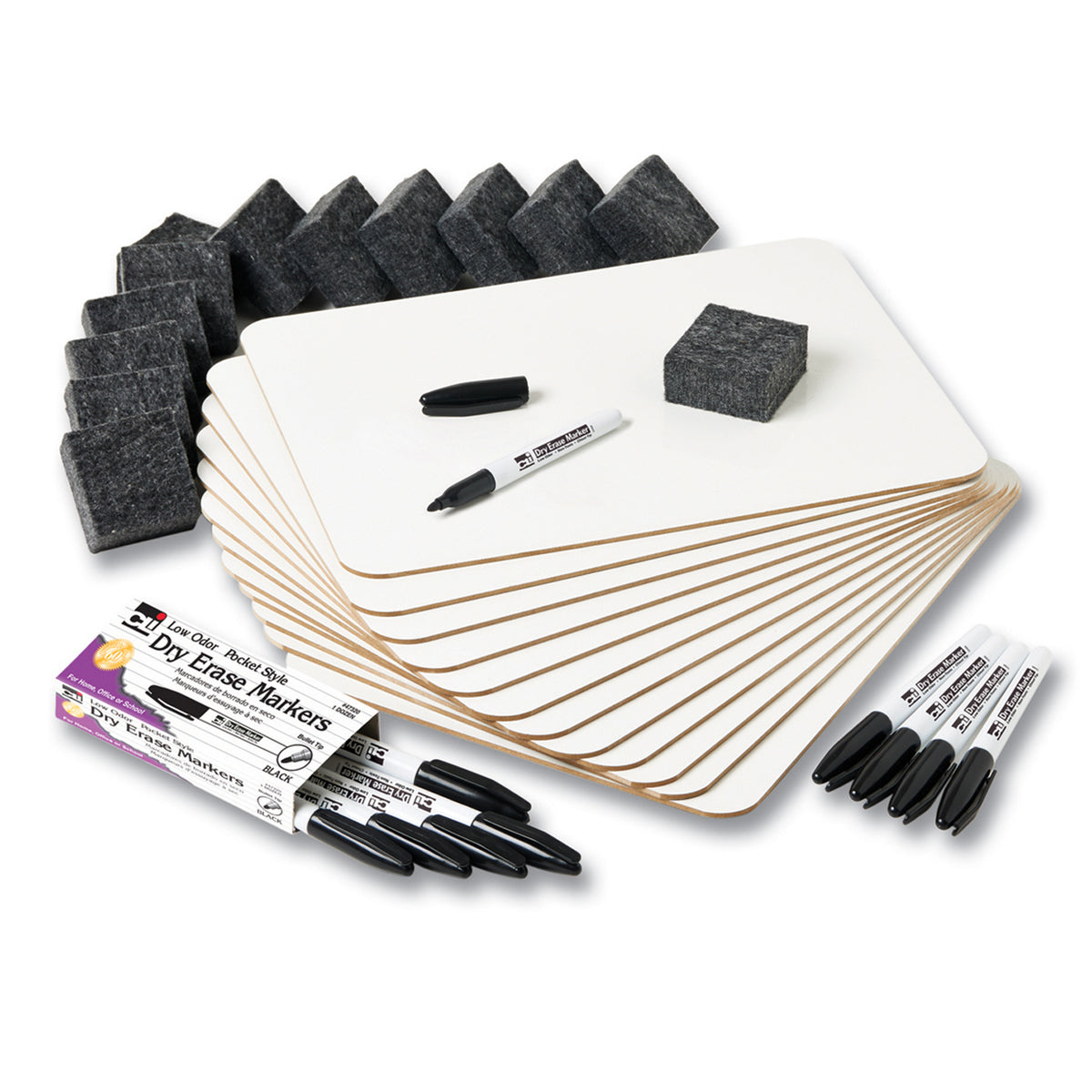 Charles Leonard Magnetic Dual-Sided Dry Erase Lapboard, Class Pack (Plain/Plain)