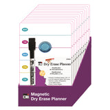 Charles Leonard Mini Magnetic Dry Erase Planner Boards, Set of 12