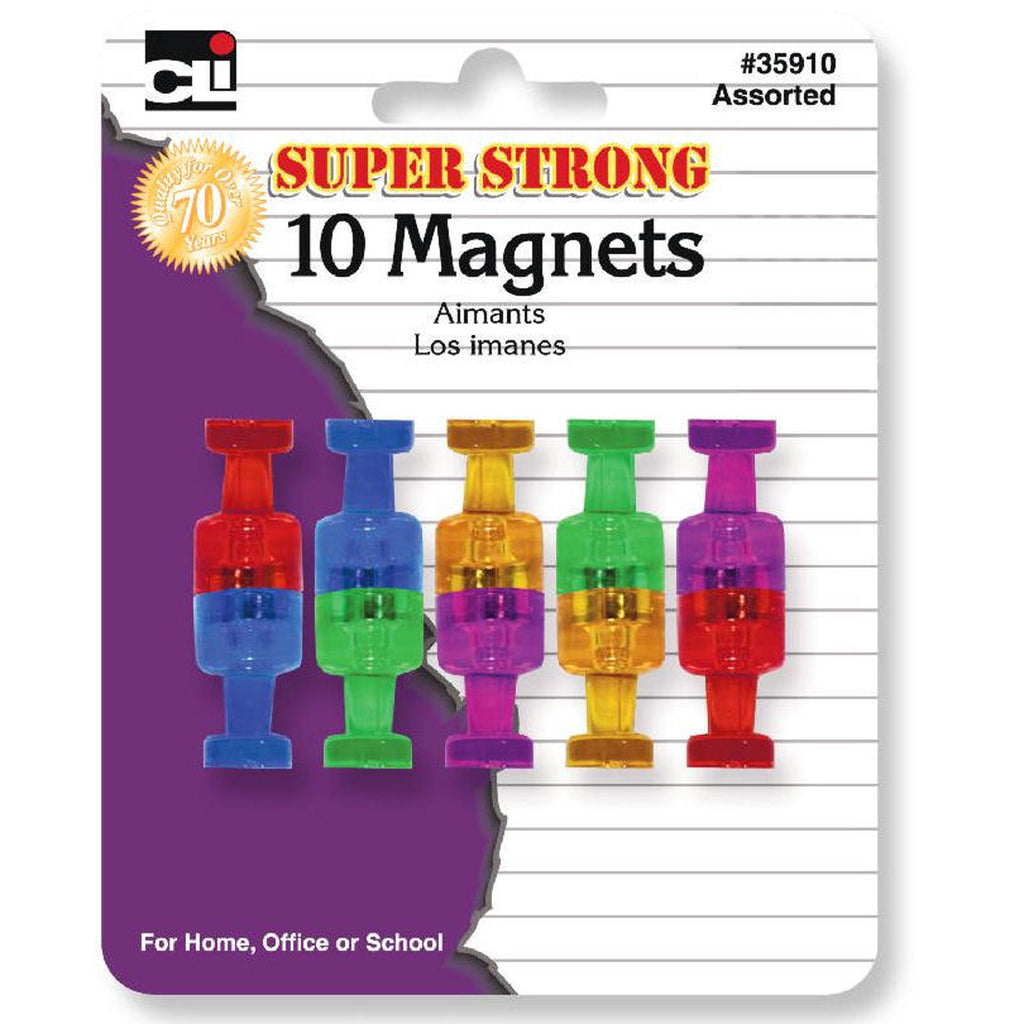 Charles Leonard Super Strong Magnets, 10 Pack