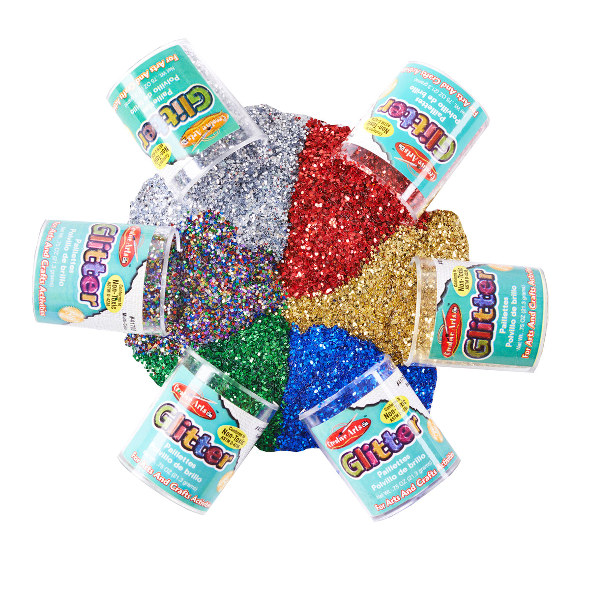 Charles Leonard Glitter, Set of 6, Assorted Colors