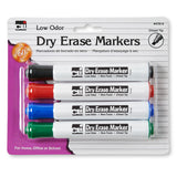 Charles Leonard Barrel Style Dry Erase Markers, 4 Pack