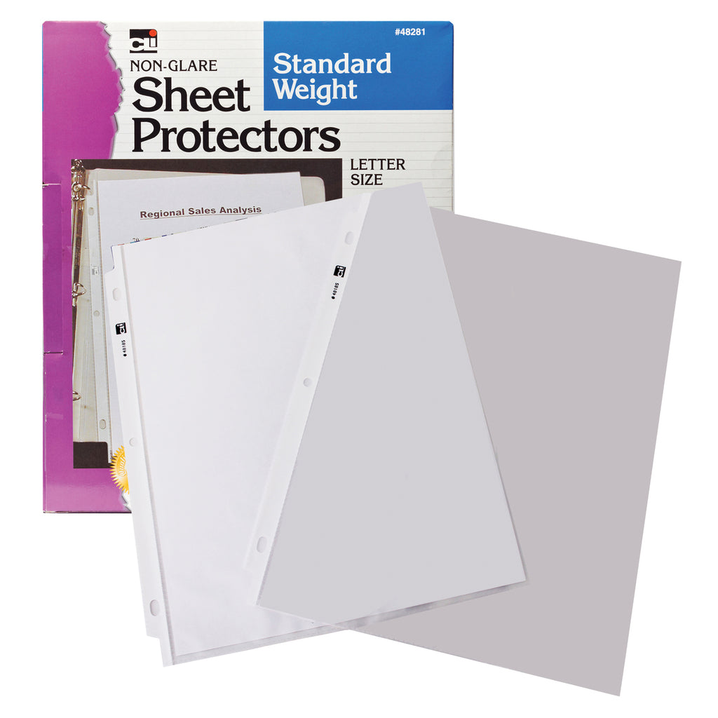 Charles Leonard Non-Glare Sheet Protectors, 100 Per Box