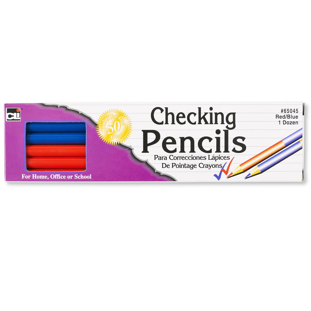 Charles Leonard Checking Pencil, Red & Blue