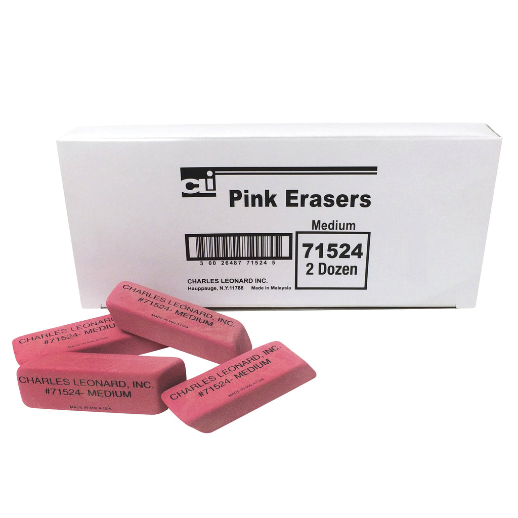 Charles Leonard Wedge Shape Rubber Eraser, Medium