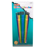Charles Leonard Plastic Artist Brushes, 10 Pack Assorted