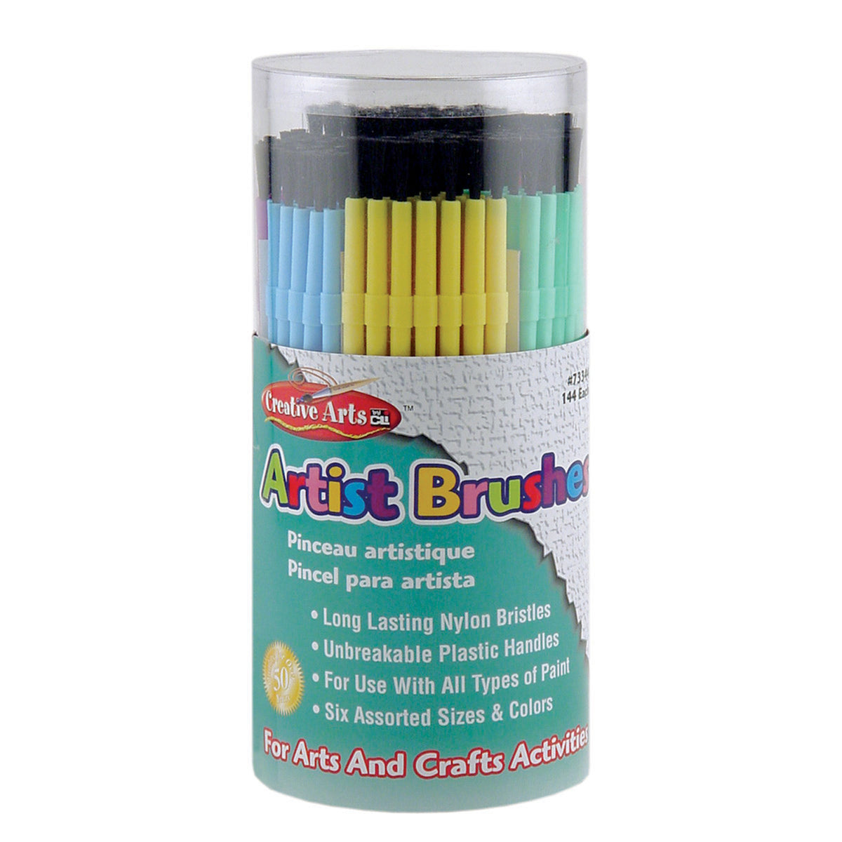 Charles Leonard Artist Paint Brushes, Tub of 144