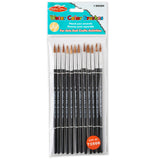 Charles Leonard Water Color Pointed Round Brushes, Size #6 (11/16"), Long