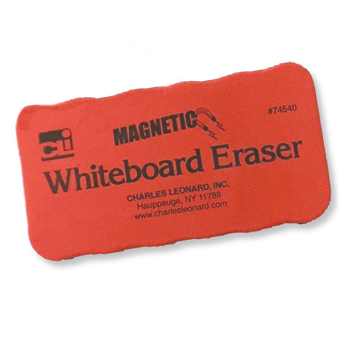 Charles Leonard Red Magnetic Whiteboard Eraser, 12 Pack