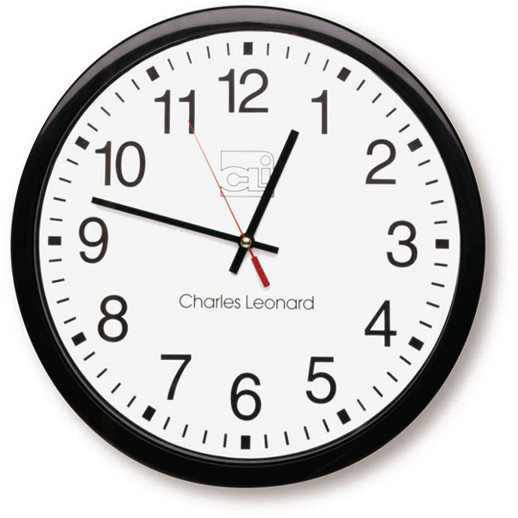 Charles Leonard Wall Clock, 14" Thinline Quartz
