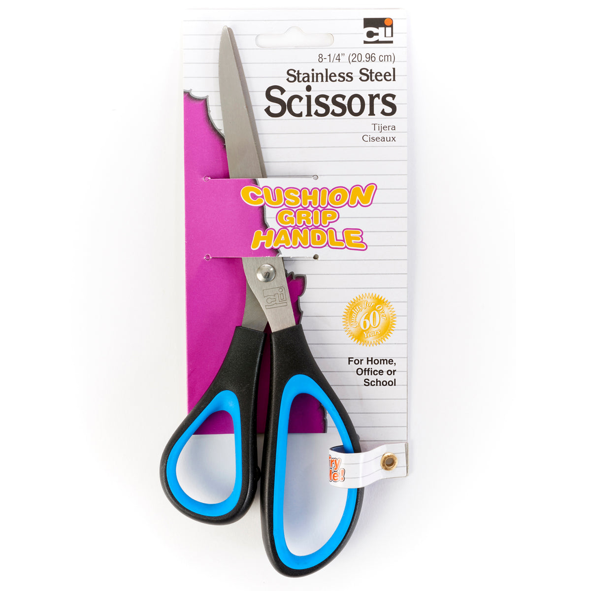 Charles Leonard Cushion Grip Scissors, 8 1/4" Bent