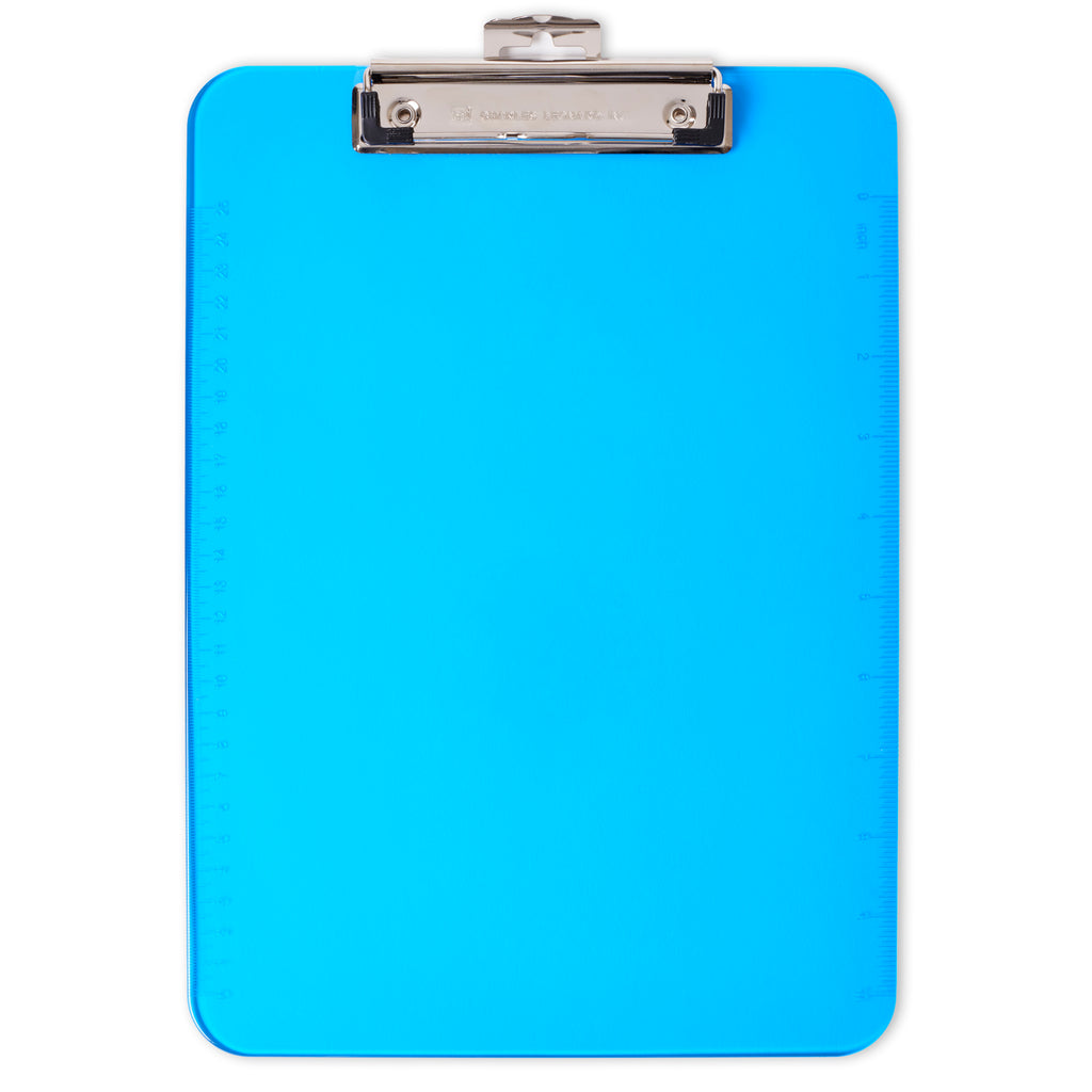 Charles Leonard Plastic Clipboard, Neon Blue