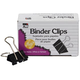 Charles Leonard Medium Capacity Binder Clips, 5/8" Capacity