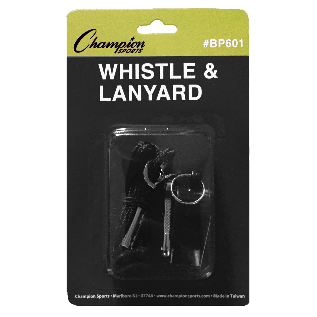 Champion Sports Plastic Whistle And Lanyard Set