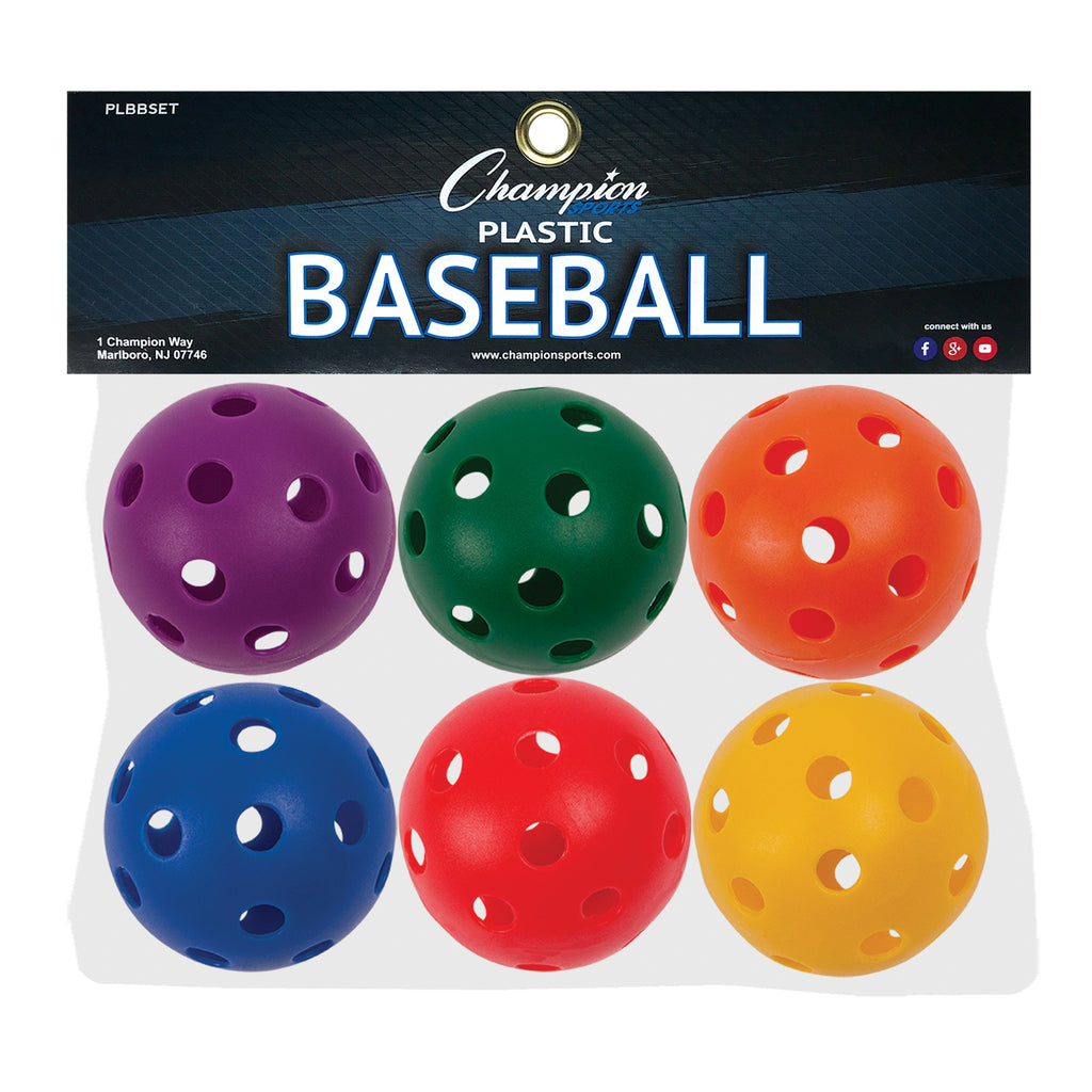Champion Sports Plastic 9" Baseballs, Set of 6