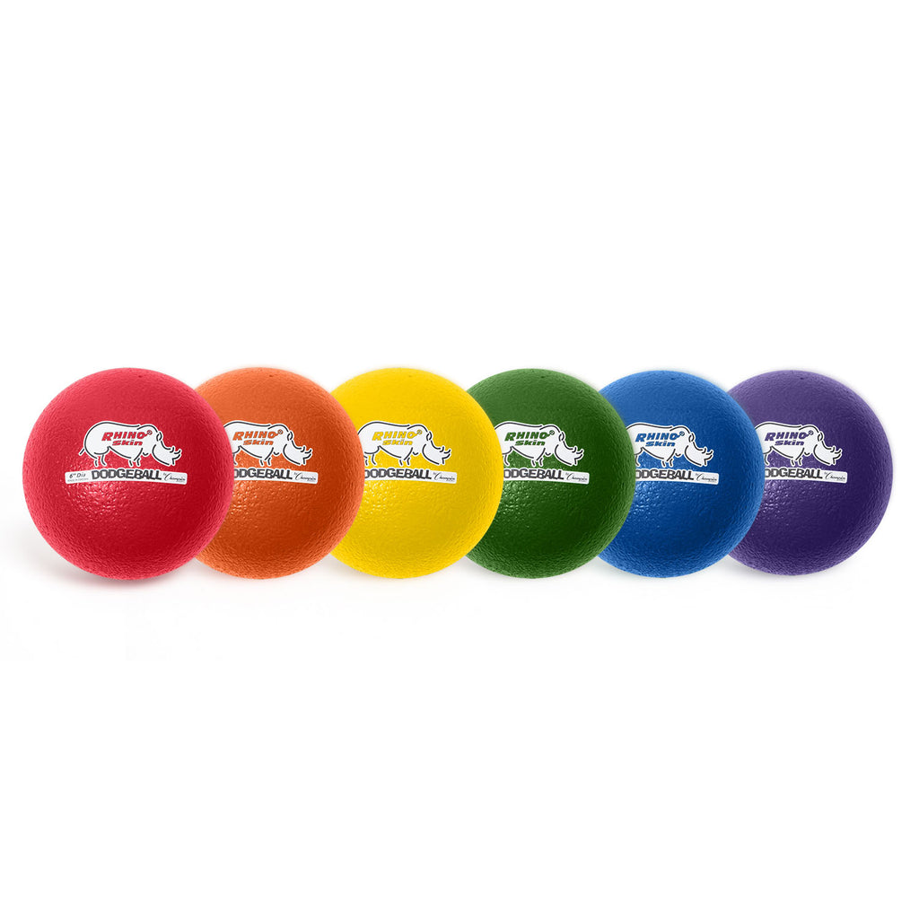Champion Sports Rhino Skin® 6 Inch Dodgeball, 6 Set Assorted