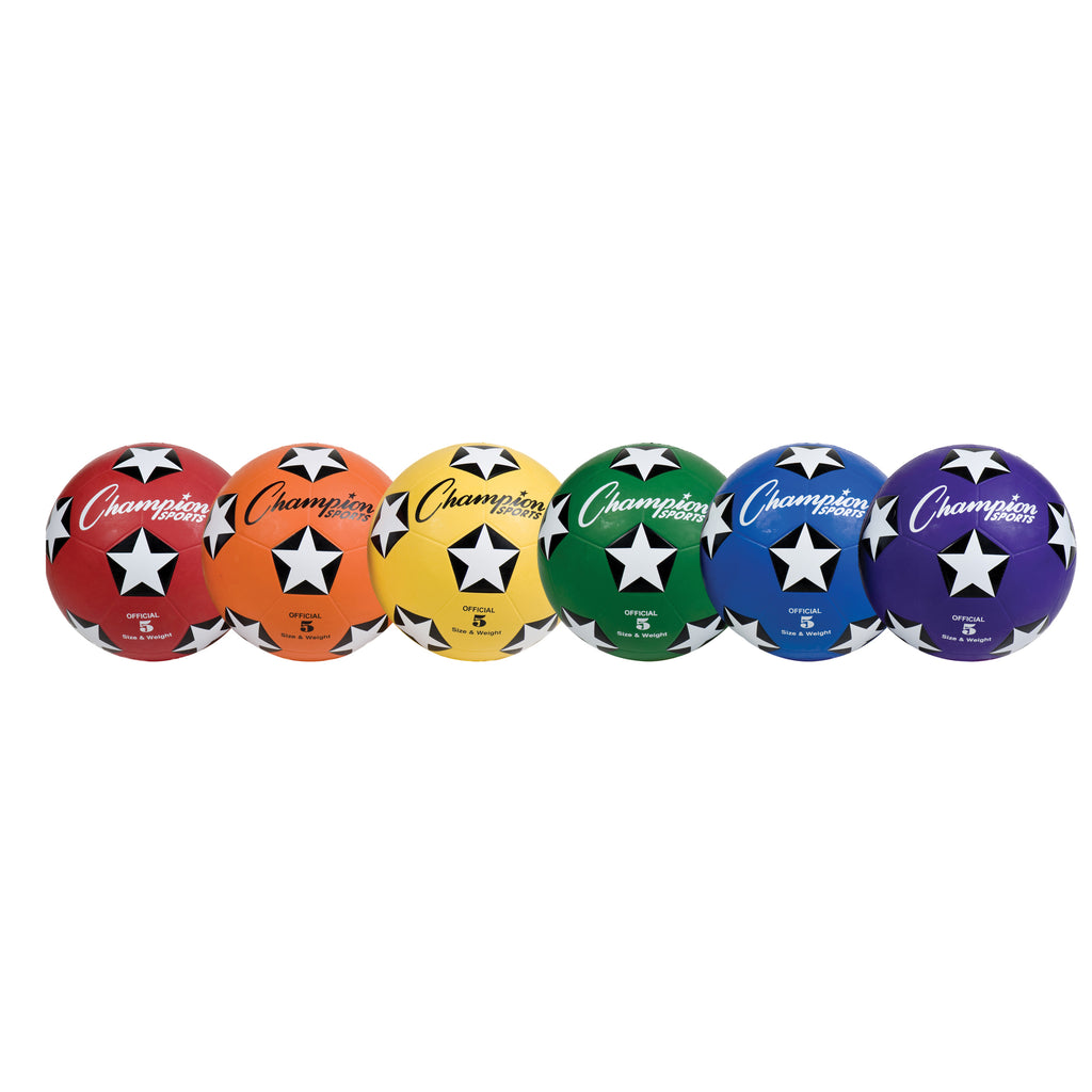 Champion Sports Rubber Cover Soccer Ball Set, Size 5