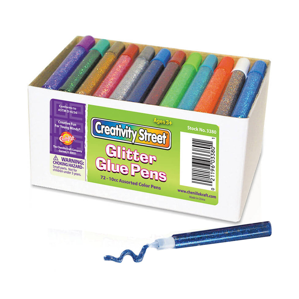Chenille Kraft Glitter Glue Pens Classpack - 72 Pieces
