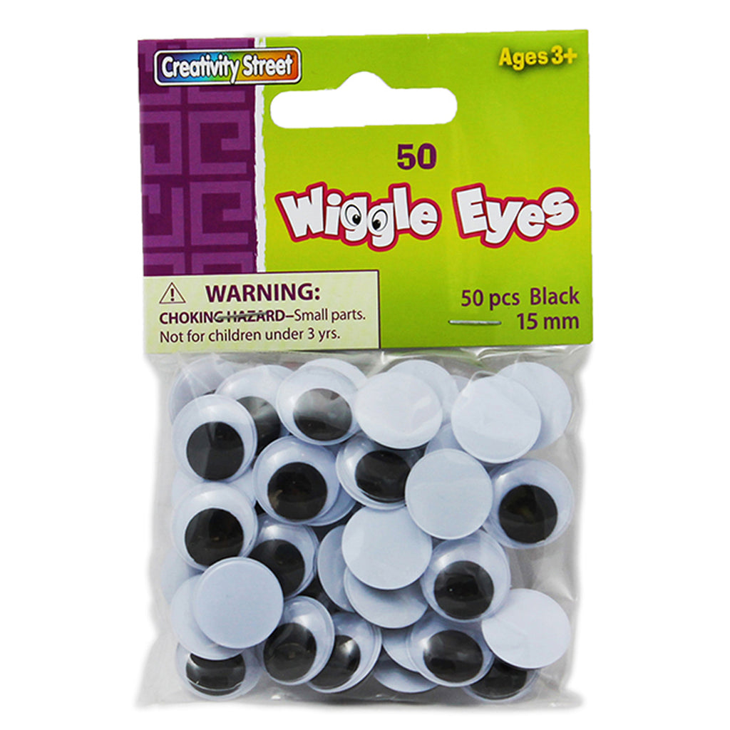 Chenille Kraft Wiggle Eyes - 50 Pack Black