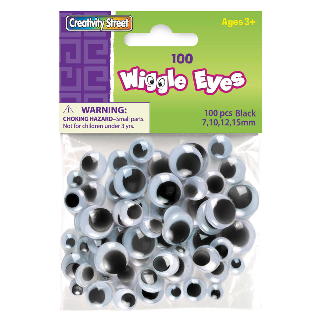 Chenille Kraft Wiggle Eyes - 100 Pieces - Black