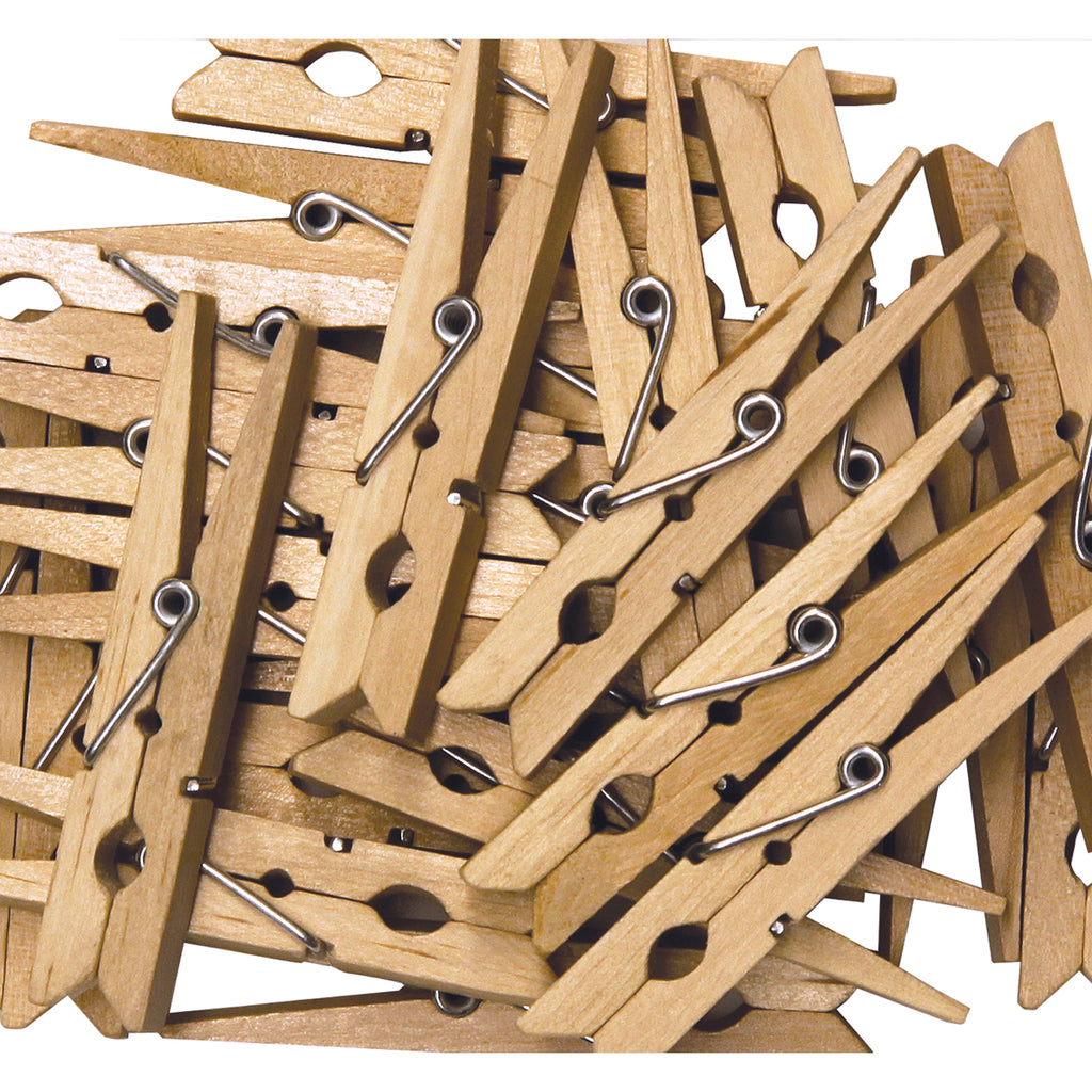 Chenille Kraft Large Wooden Spring Clothespins - 24 Pieces