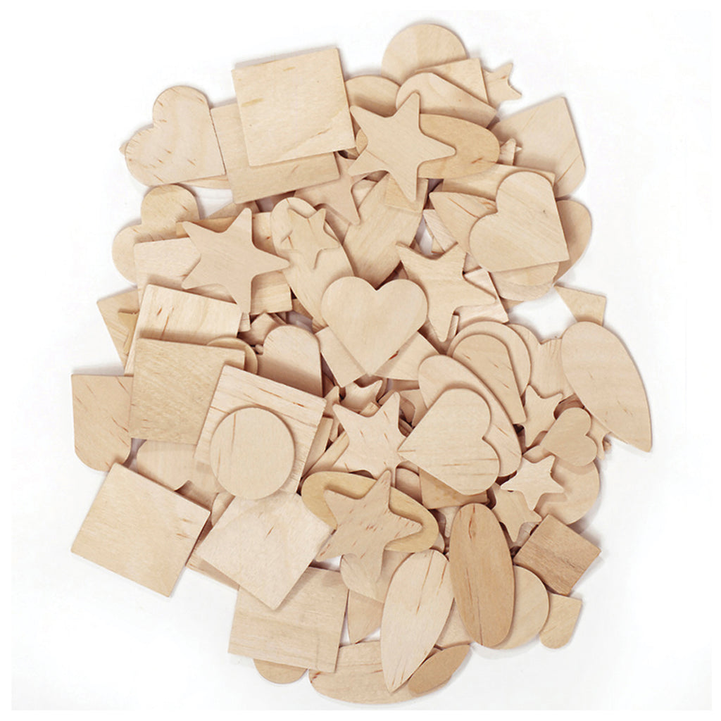 Chenille Kraft Wooden Shapes - 350 Pieces Natural