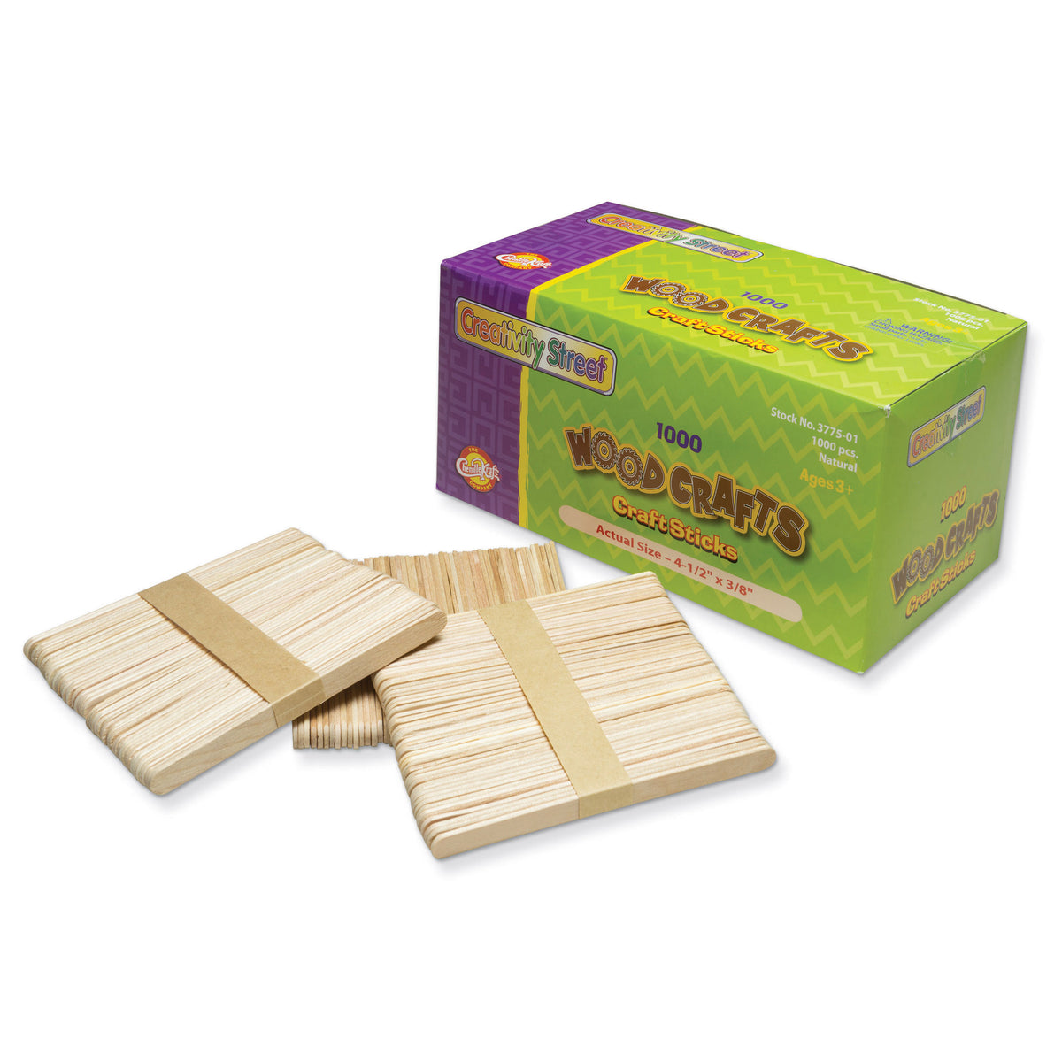 Chenille Kraft Wooden Craft Sticks - 1,000 Pieces Natural