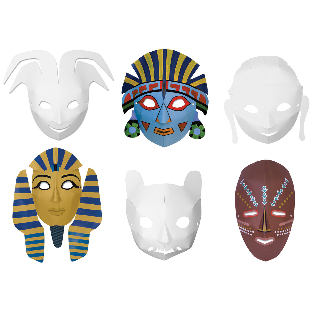 Chenille Kraft Multicultural Dimensional Masks - 24 Pack