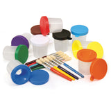 Chenille Kraft No Spill Paint Cup & Brush Set - 10 Pieces Each