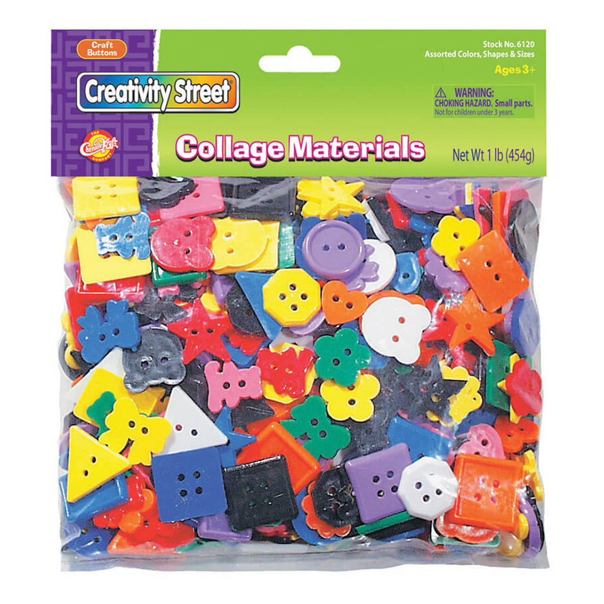 Chenille Kraft Plastic Buttons - 1 Pound
