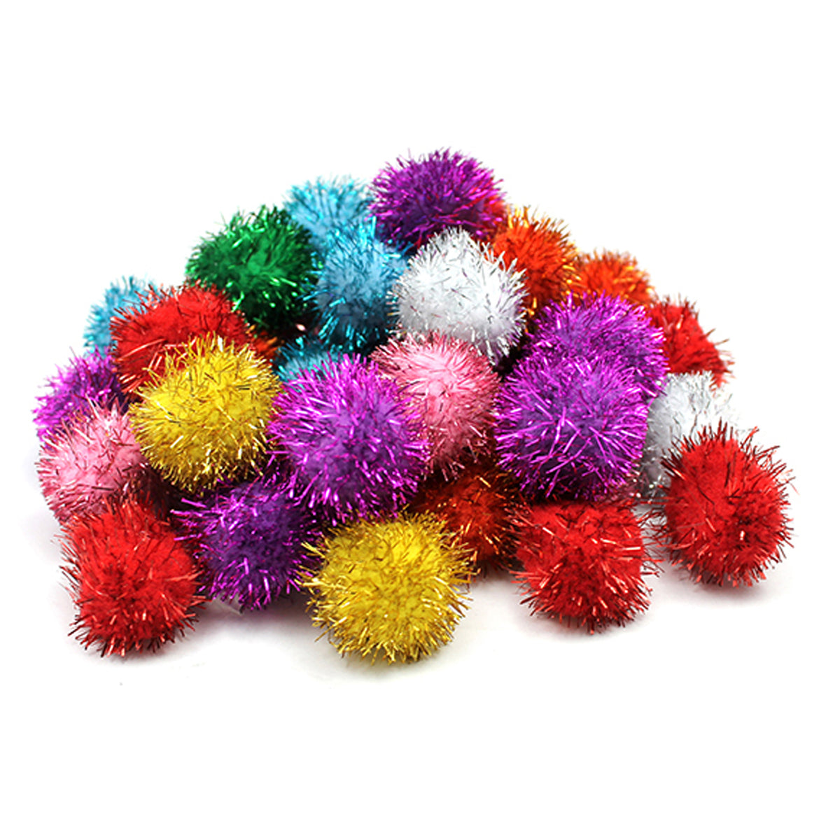 Chenille Kraft Glitter Poms - 40 Pieces - 1"