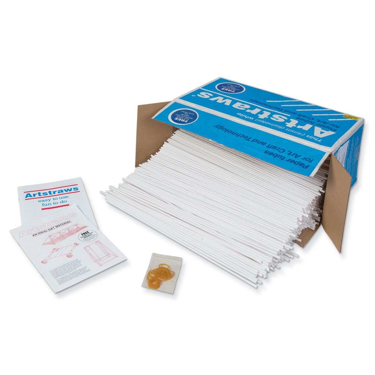 Chenille Kraft Artstraws Classpack - White - 1800 Straws