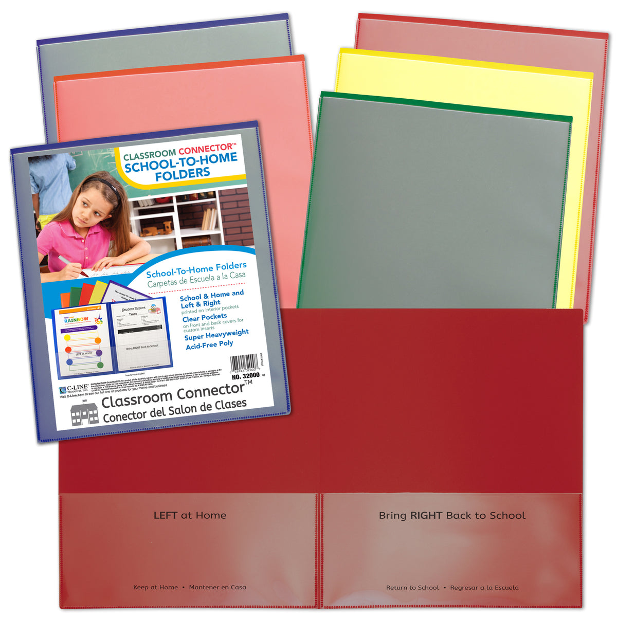 C-Line Products Classroom Connector School-to-Home Folders, 36 Per Box