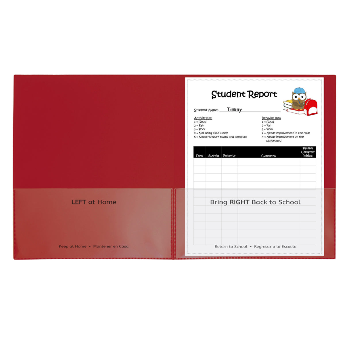 C-Line Products Classroom Connector School-to-Home Folders, 25 Count Red
