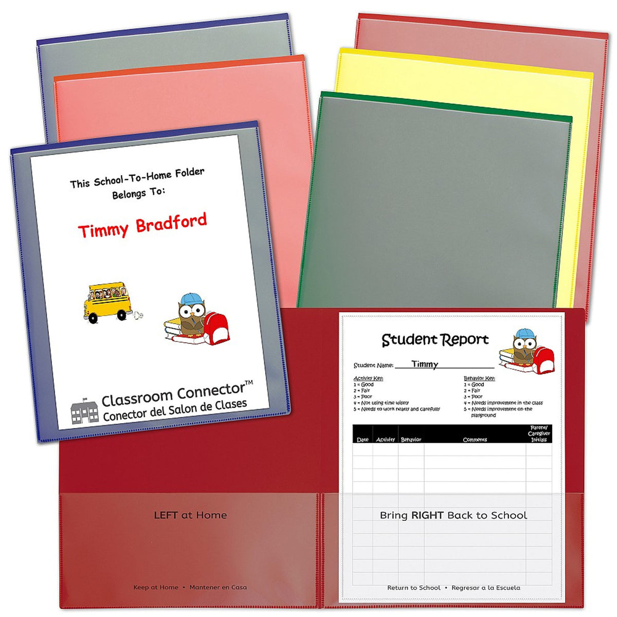 C-Line Products Classroom Connector Folders, 6 Pack Assorted