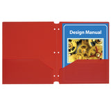 C-Line Products Two-Pocket Heavyweight Poly Portfolio Folder, 25 Count Red