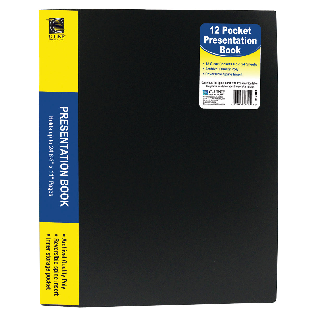 C-Line Products Bound 12 Pocket Sheet Protector Presentation Book