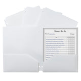C-Line Products Two-Pocket Heavyweight Poly Portfolio Folder, Three-Hole Punch, White