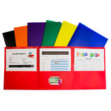 C-Line Products Tri-Fold Poly Portfolios, Box of 24, Assorted