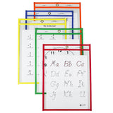 C-Line Products Reusable Dry Erase Pockets, 25 Per Box, Assorted Primary 9 x 12