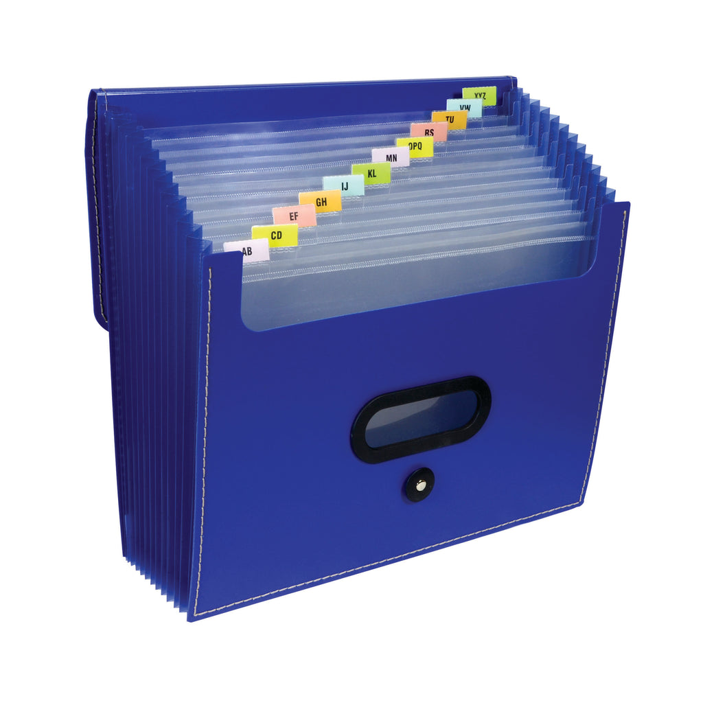 C-Line Products 13-Pocket Ladder Expanding File, Letter Size, Blue