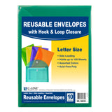 C-Line Products Reusable Envelopes with Hook & Loop Closure, 10 Pack Assorted