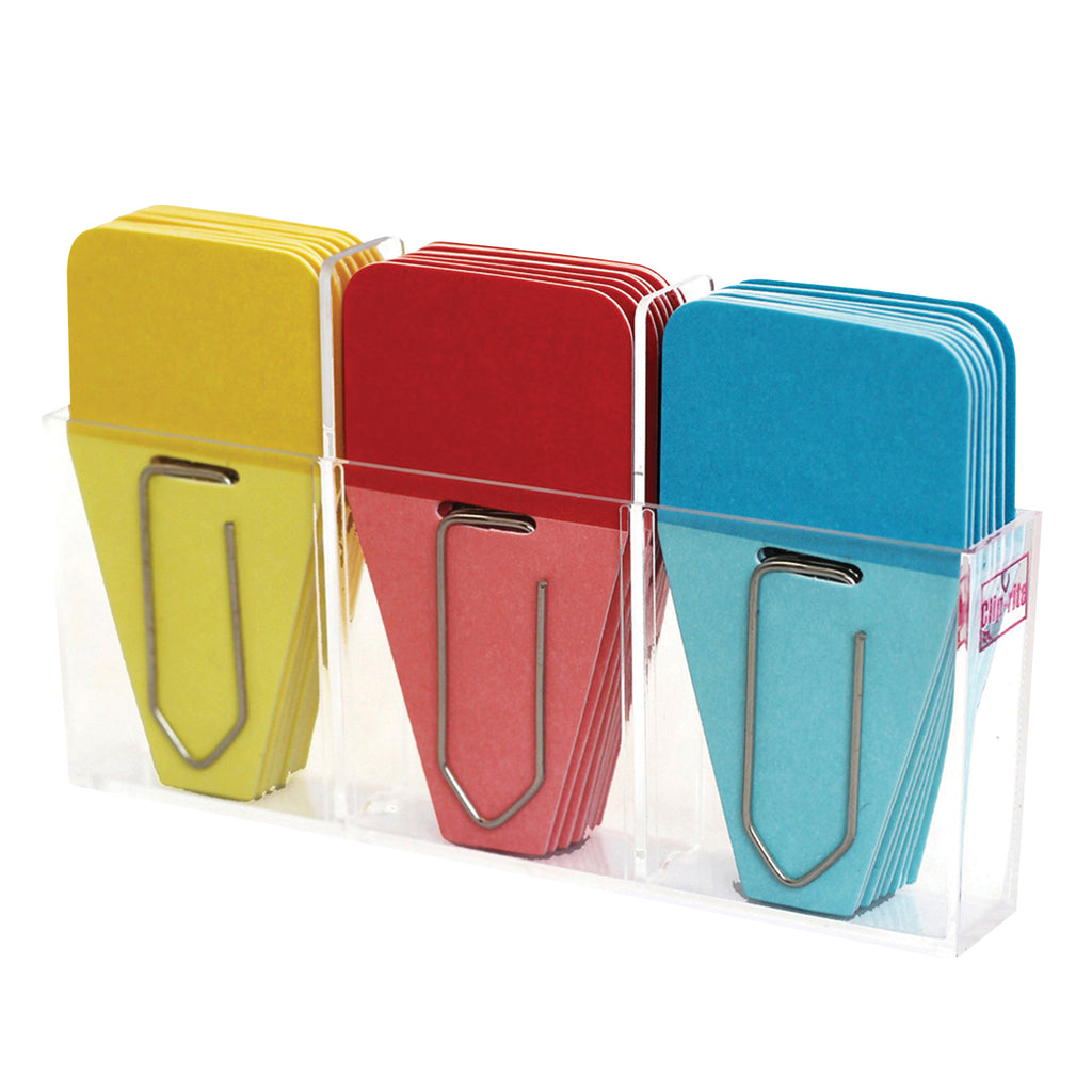 Clip-Rite Solid Clip Tabs, 24 Pack (Red, Blue, Yellow) (discontinued)