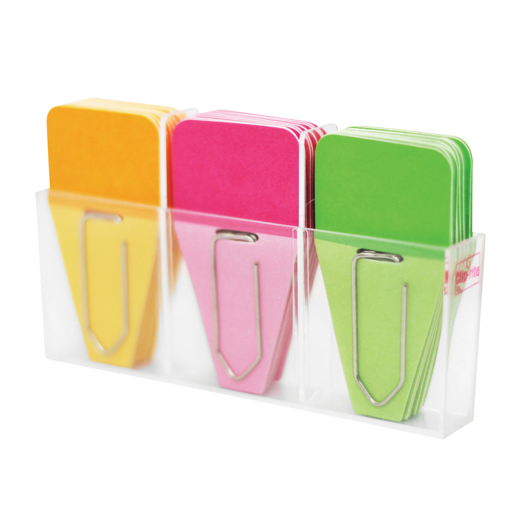 Clip-Rite Solid Clip Tabs, 24 Pack (Pink, Green, Orange) (discontinued)