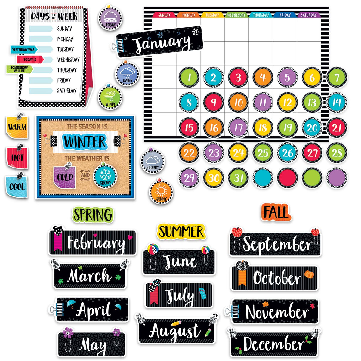 Creative Teaching Press Bold & Bright Calendar Bulletin Board Set