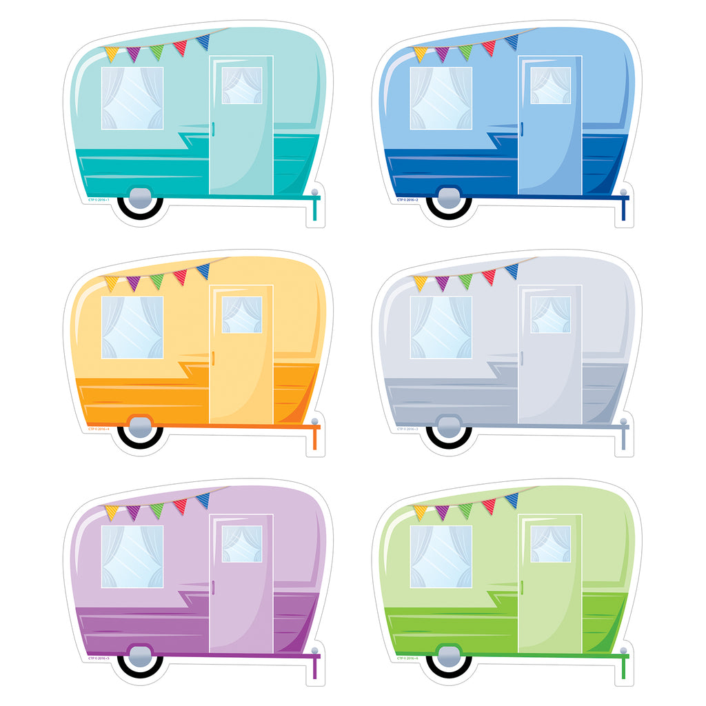 Creative Teaching Press Woodland Friends Vintage Trailers 6" Designer Cut-Outs (discontinued)