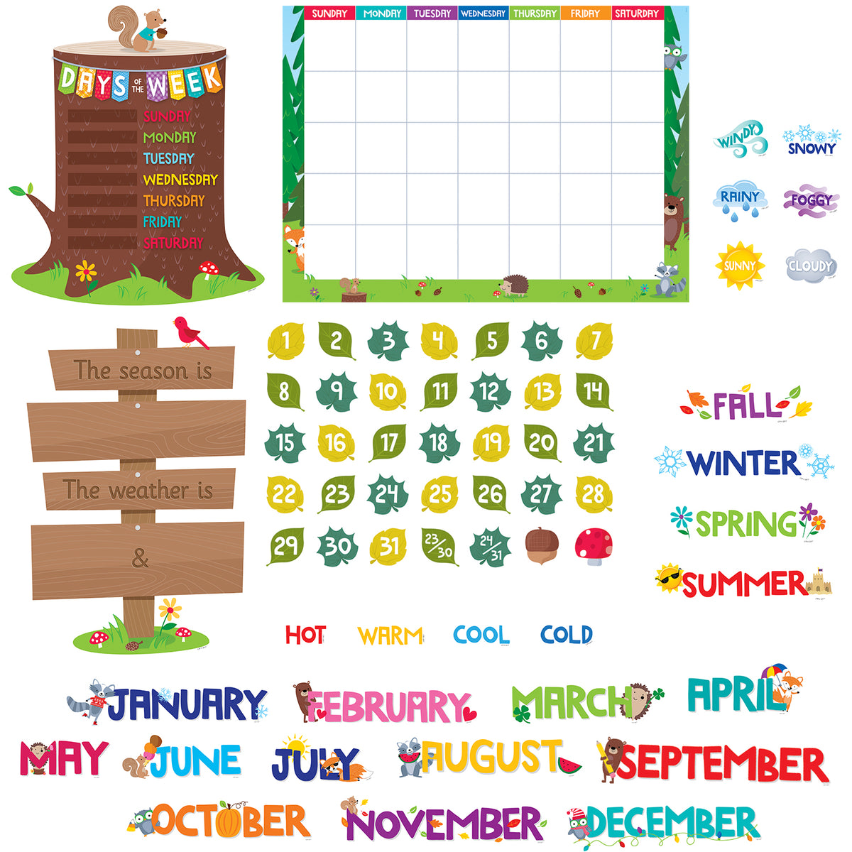 Creative Teaching Press Woodland Friends Calendar Bulletin Board Set