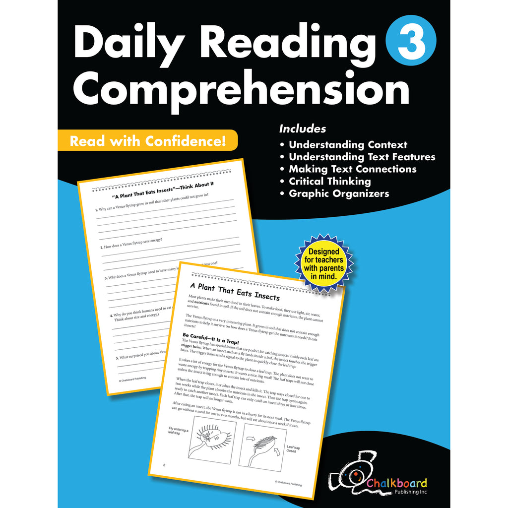 Creative Teaching Press Daily Reading Comprehension Workbook, Grade 3