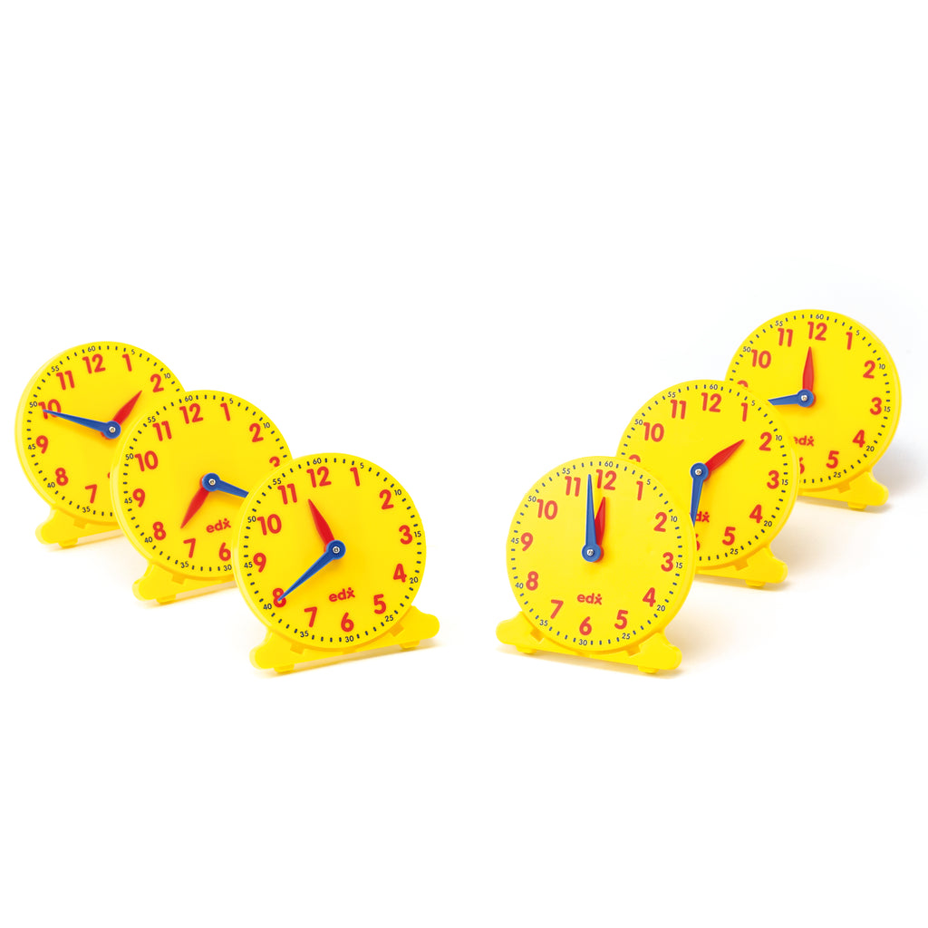 Learning Advantage Student Geared Clock, Set of 6