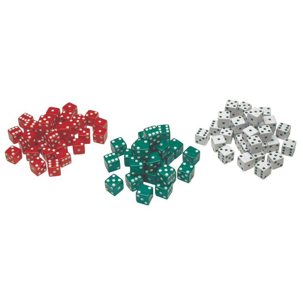 Learning Advantage Red, Green & White Dot Dice, Set of 36
